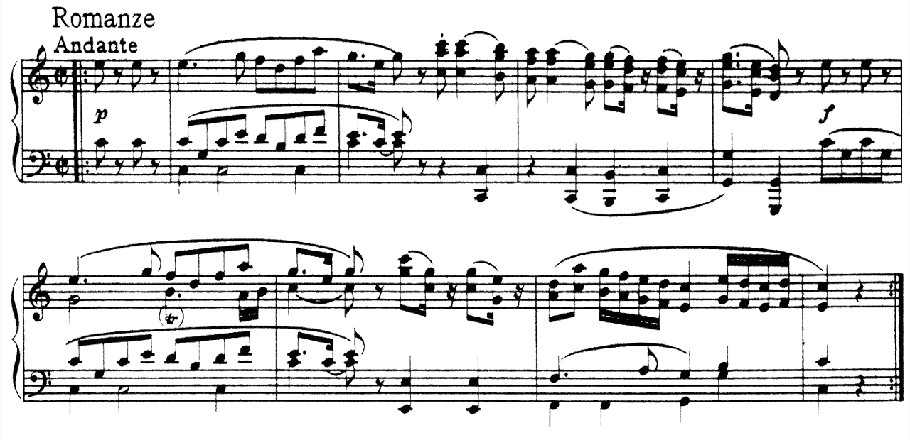 アイネ・クライネ・ナハトムジーク K.525 2nd movement ピアノ無料楽譜01