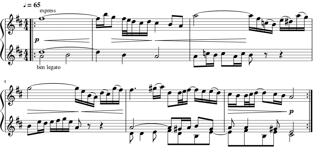 G線上のアリア ピアノ楽譜(連弾)1