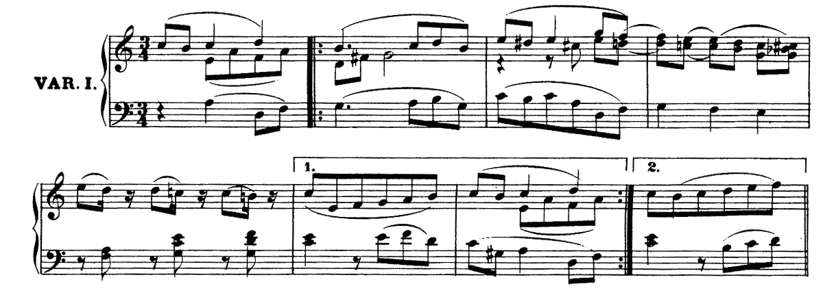 ベートーヴェン「ゴッド・セイヴ・ザ・キング」による7つの変奏曲　ピアノ無料楽譜 変奏曲1-1