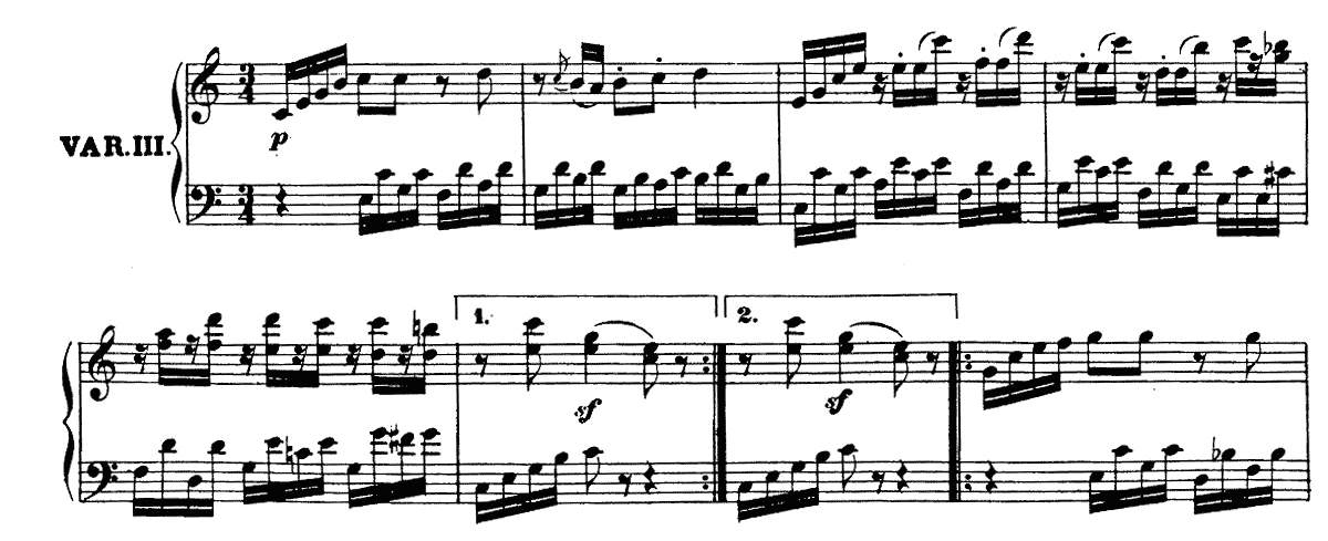 ベートーヴェン「ゴッド・セイヴ・ザ・キング」による7つの変奏曲　ピアノ無料楽譜 変奏曲3-1