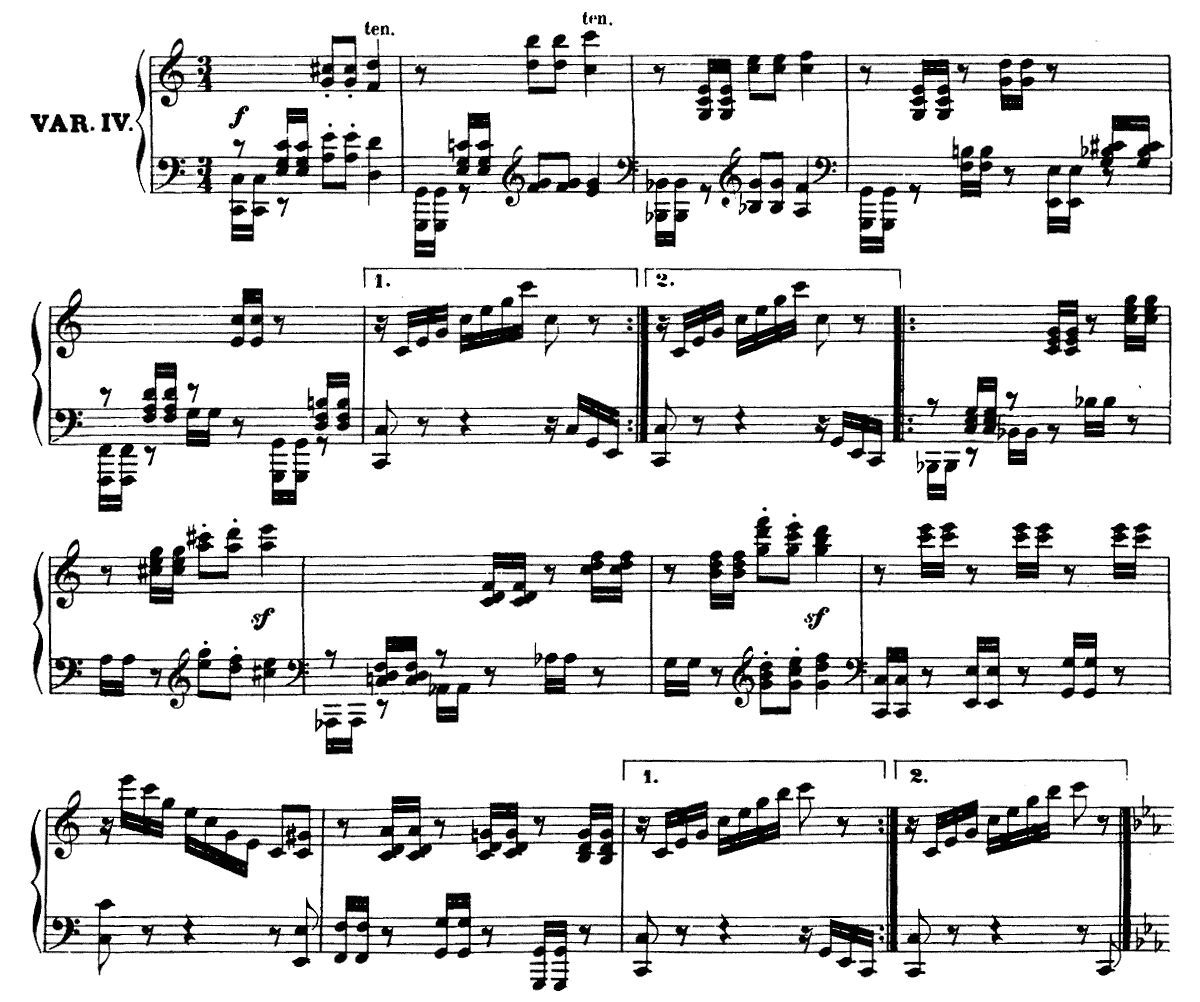 ベートーヴェン「ゴッド・セイヴ・ザ・キング」による7つの変奏曲　ピアノ無料楽譜 変奏曲4