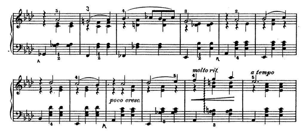 「チャイコフスキー四季よりクリスマス」のピアノ楽譜1-2