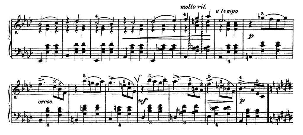 「チャイコフスキー四季よりクリスマス」のピアノ楽譜3-1