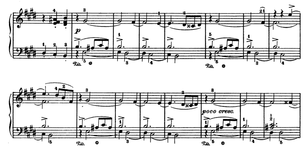 「チャイコフスキー四季よりクリスマス」のピアノ楽譜4-1