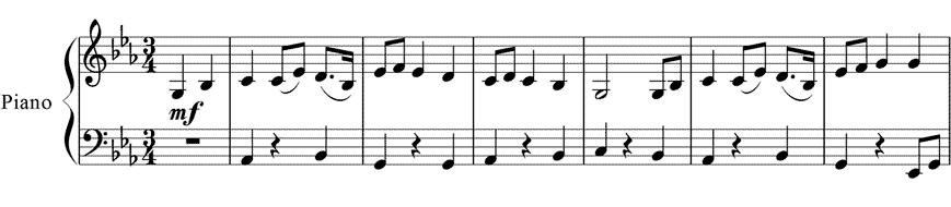 ジュピター第4主題 ピアノ楽譜1