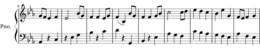 ジュピター第4主題 ピアノ楽譜2
