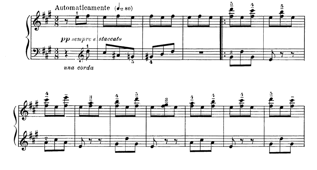 リャードフ オルゴール(音楽の玉手箱) ピアノ無料楽譜1
