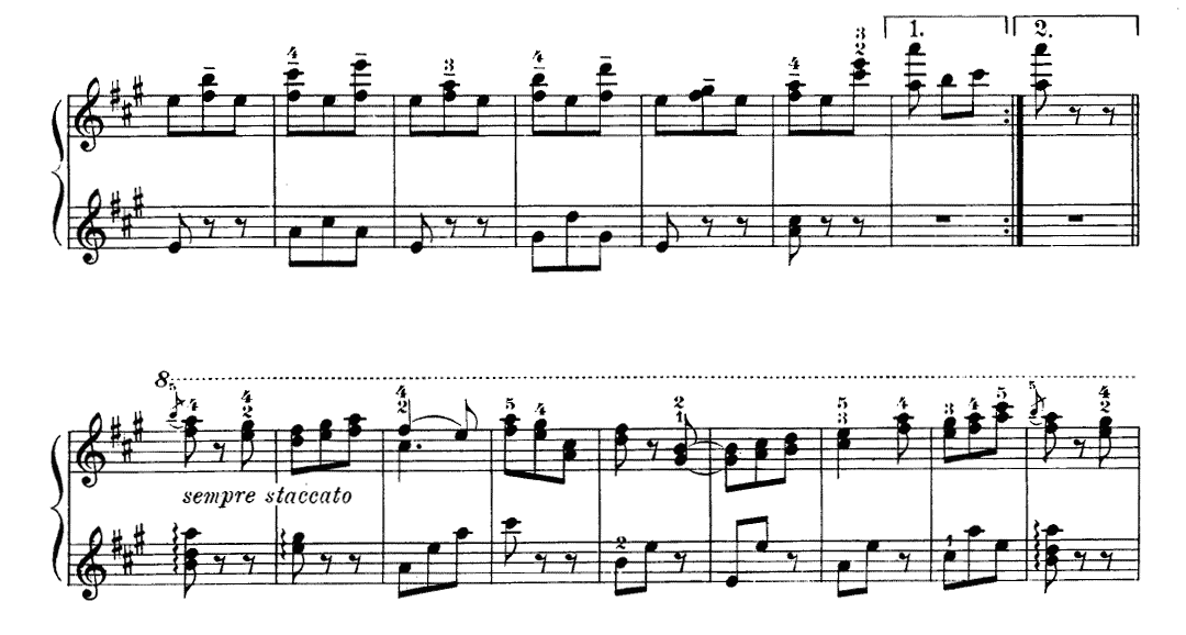 リャードフ オルゴール(音楽の玉手箱) ピアノ無料楽譜2