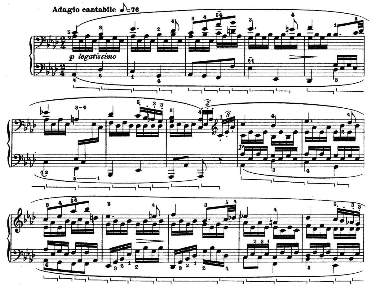 ピアノソナタ8番「悲愴」第二楽章 ピアノ無料楽譜1